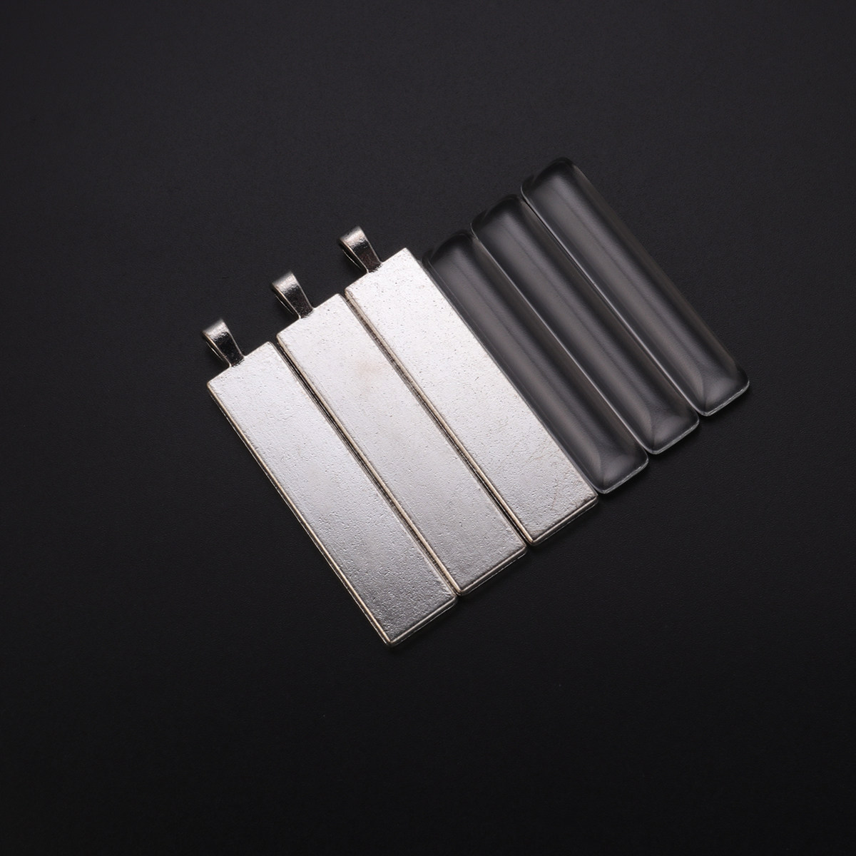 Resin Crafts - 10Pcs Timeless Gem Pendant Trays Silver