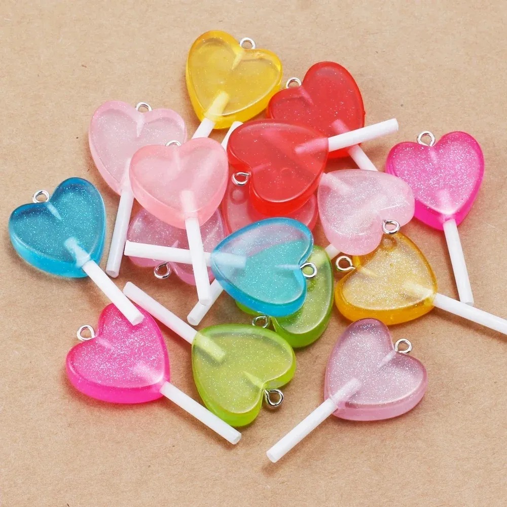 10Pcs Kawaii Sparkly Heart Lol - Resin Craft Projects review and price